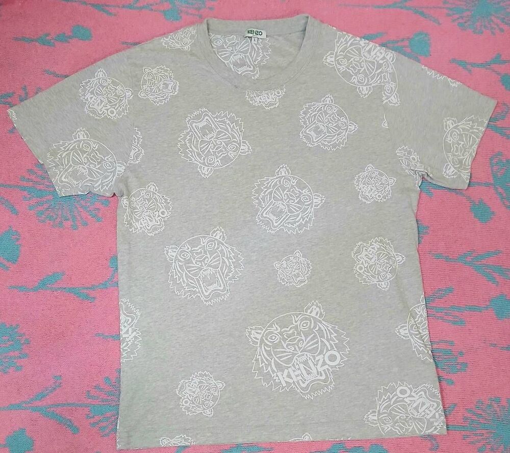 Kenzo paris womens large tshirt gray shortsleeve crewneck graphic